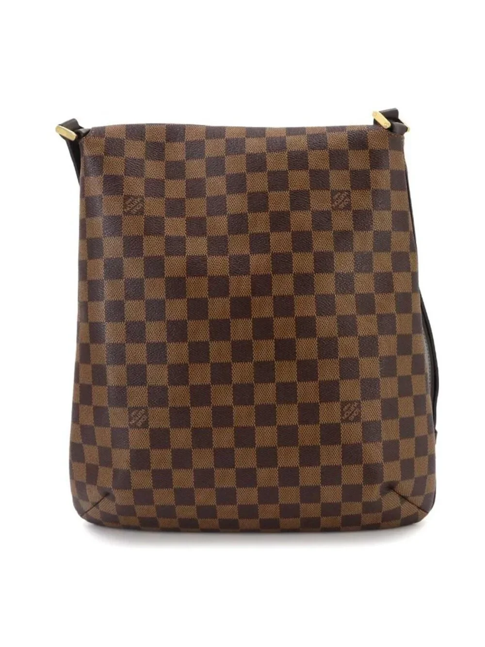 Louis Vuitton Damier Musette Shoulder Bag Ebene Brown Gold